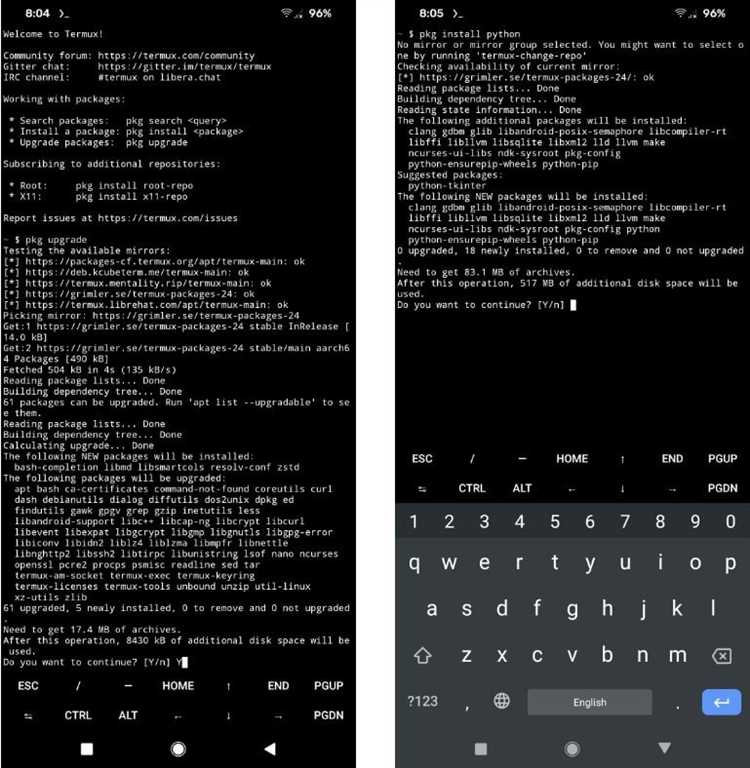 Общие ошибки при установке Python и их решение на Android
