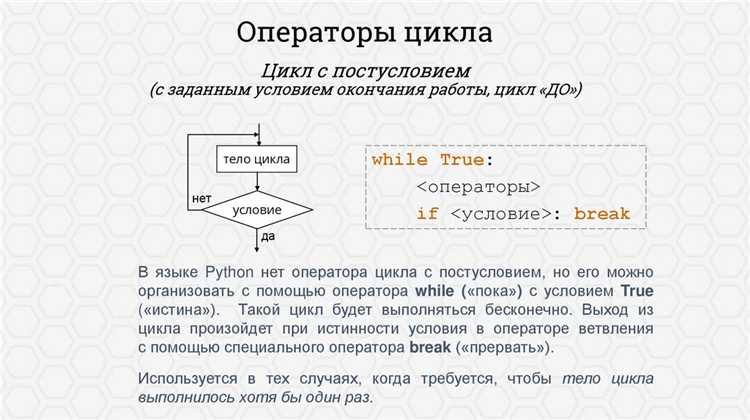 Прерывание цикла while при выполнении условия