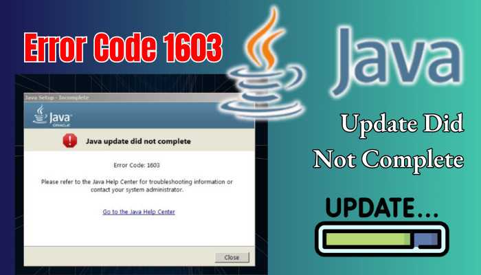 Что делать если java выдает ошибку 1603