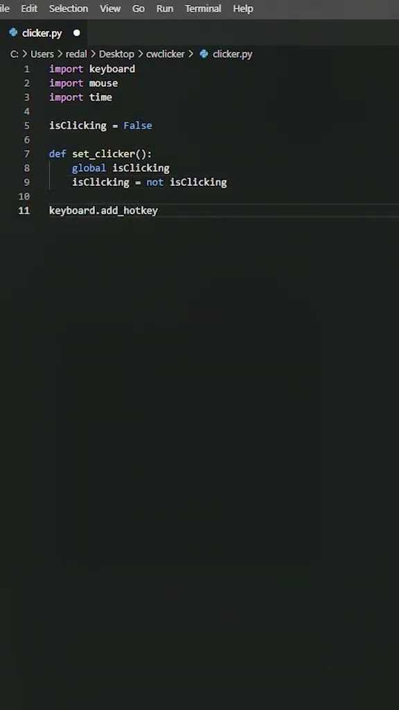 Как написать автокликер на python