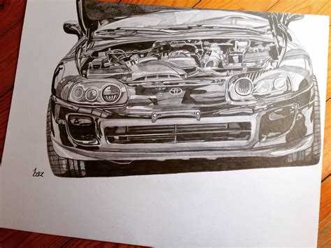 Подготовка материалов для рисования Toyota Supra