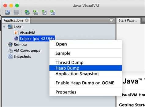Как снять heap dump с java процесса