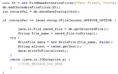 Указание расширения .java вручную при сохранении