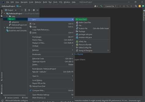 Как создать файл java в intellij idea