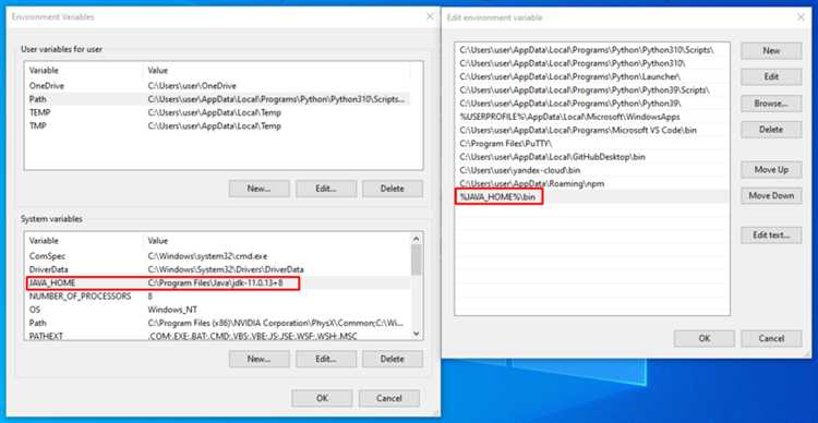 Как задать переменную JAVA_HOME на Windows