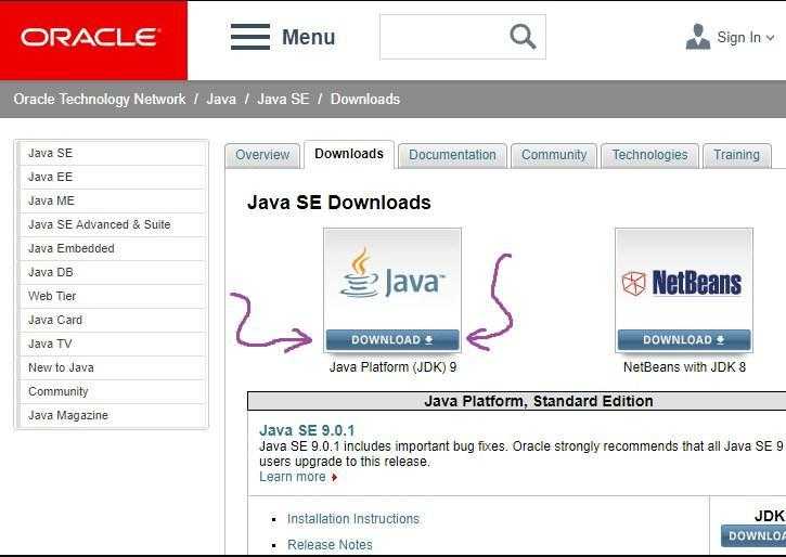 Настройка переменных среды для Java