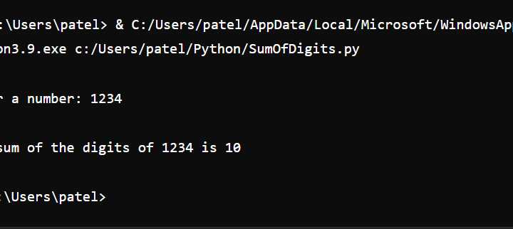 Как в python посчитать сумму цифр в числе