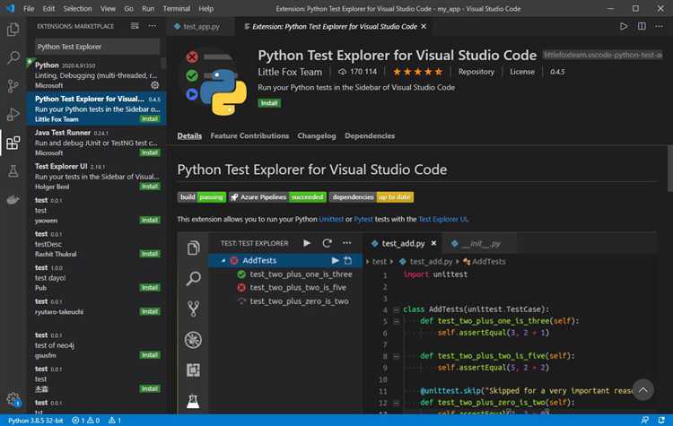 Установка и использование расширений для Python в VS Code