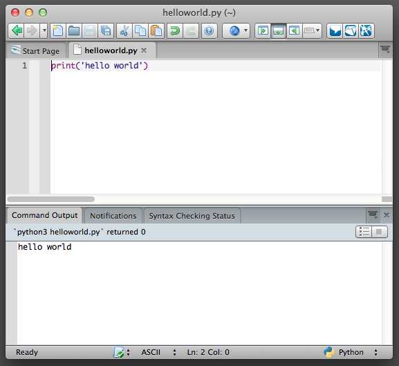 Создание нового Python-файла в рабочем пространстве