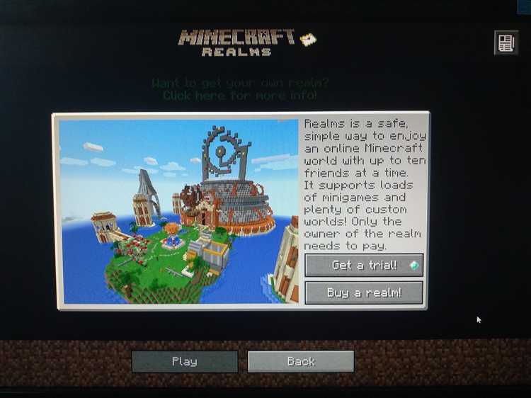 Опции бесплатного пробного периода в Minecraft Realms