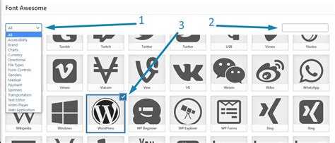 Использование плагина Menu Icons для визуального выбора