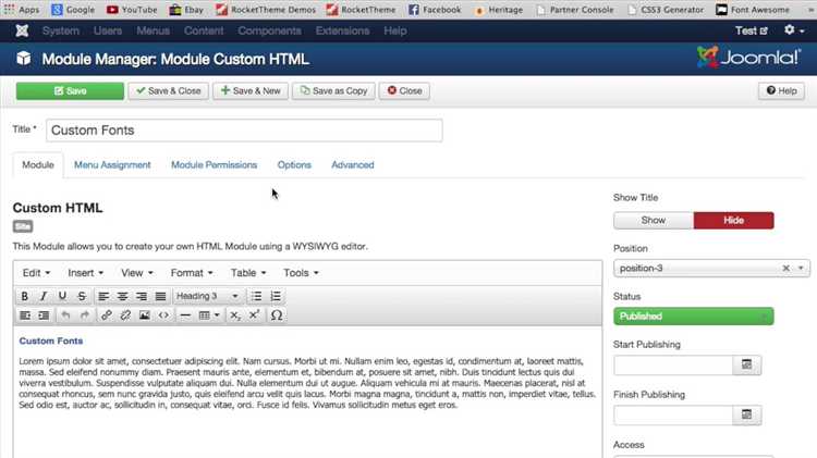 Как добавить шрифт в joomla