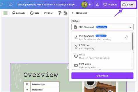 Выбор формата для сохранения презентации