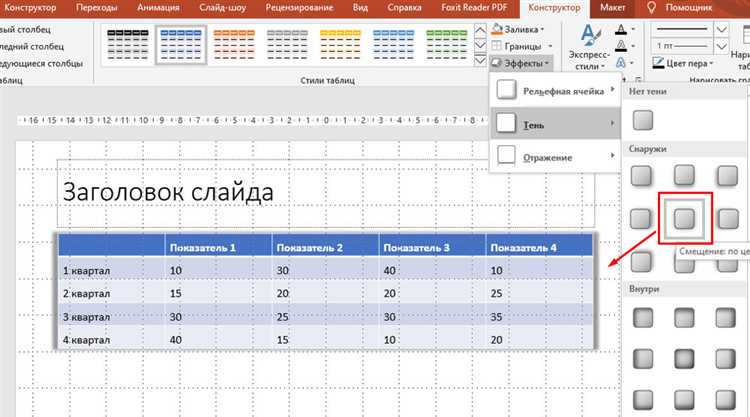 Как изменить цвет границы таблицы в powerpoint