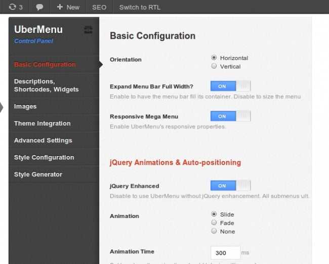 Как задать разные цвета для меню на десктопе и мобильных устройствах