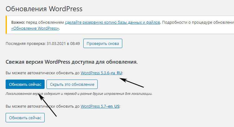 Подготовка сайта к откату: создание резервной копии