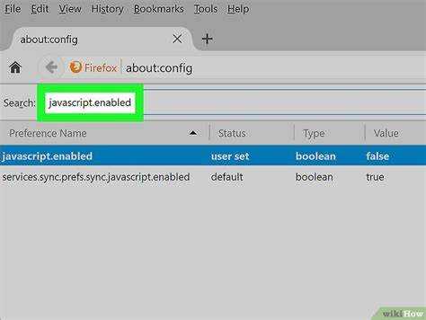 Отключение Java через конфигурационное меню about:config