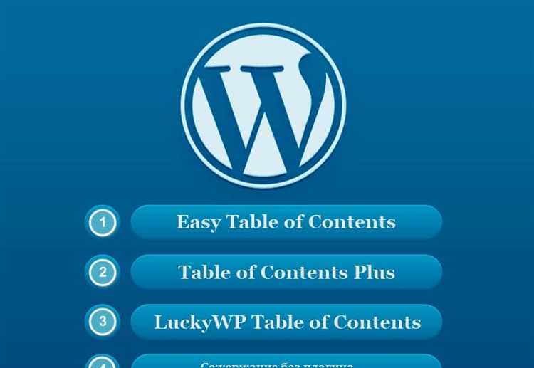 Как сделать содержание статьи в wordpress