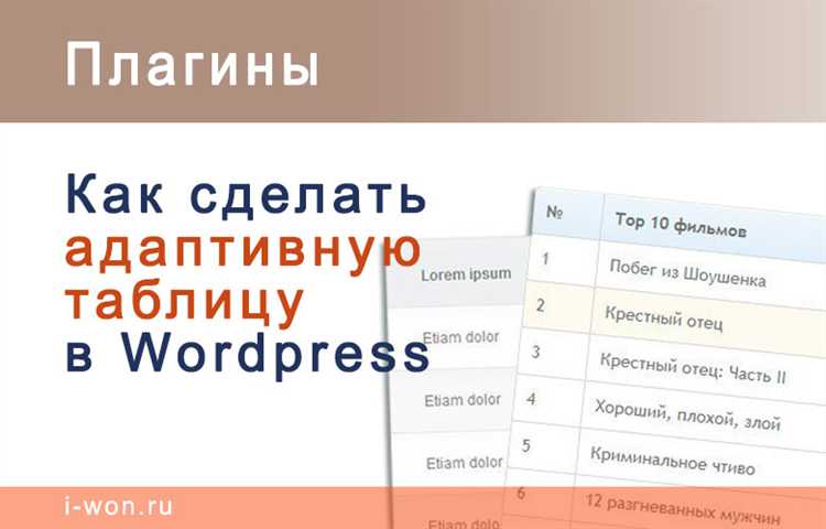 Как сделать таблицу на wordpress