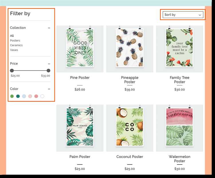 Использование фильтров по брендам и производителям на платформе Wix