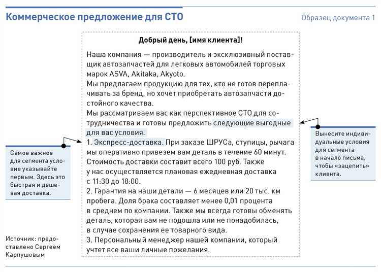 Подготовка и оформление печатной формы коммерческого предложения