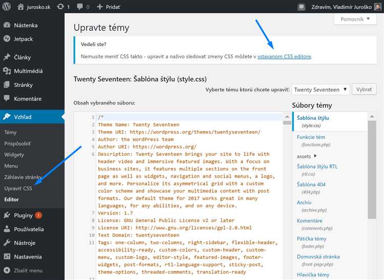 Как изменить фон шапки сайта в WordPress