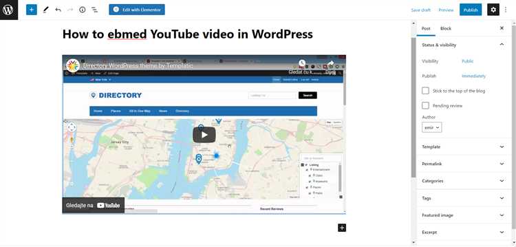 Как встроить видео с помощью Gutenberg-блока 