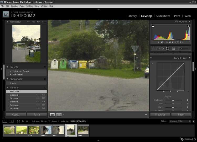Открытие папки с пресетами через настройки Lightroom