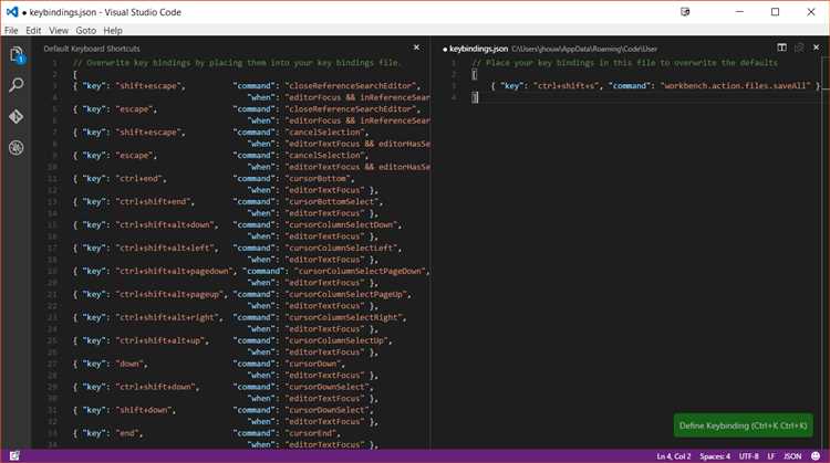 Путь к пользовательским настройкам Visual Studio Code