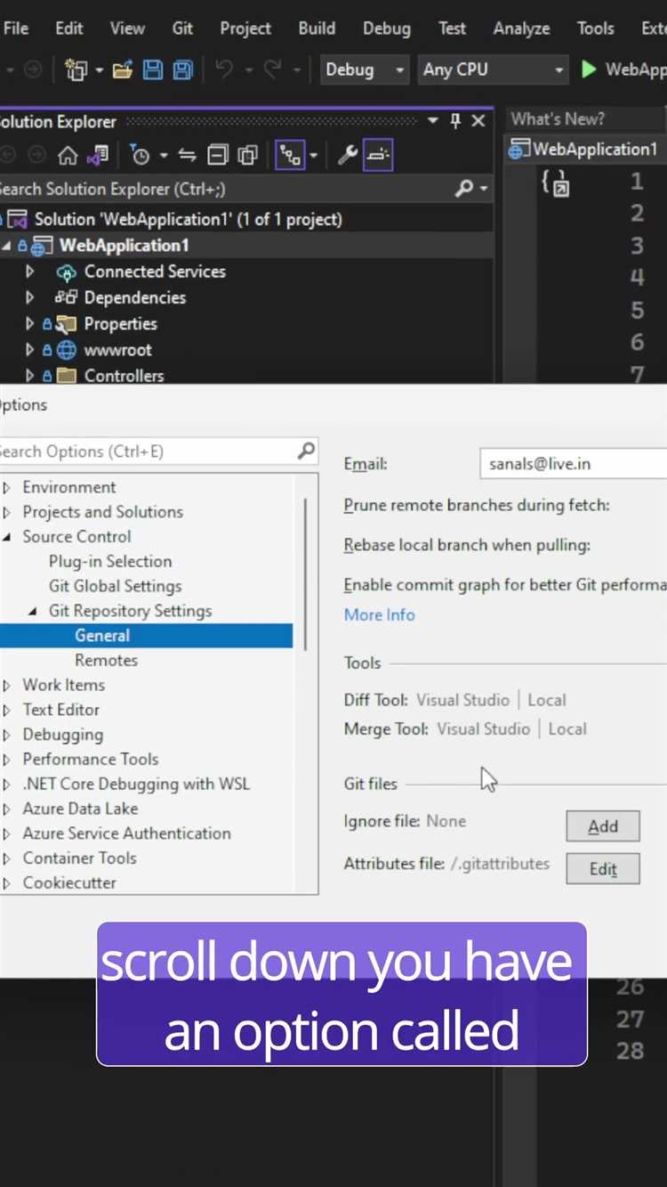Как добавить файл в gitignore в visual studio