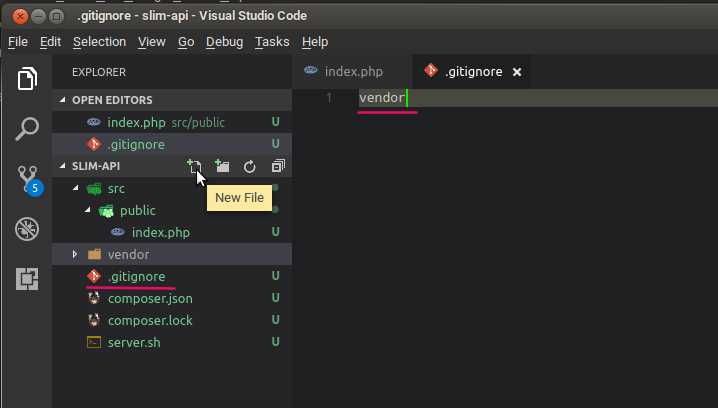 Как добавить gitignore в visual studio