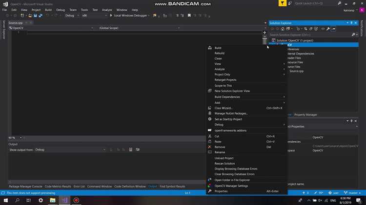 Создание нового проекта в Visual Studio с поддержкой C++