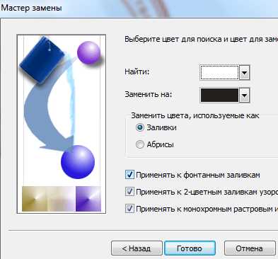Использование панели свойств для изменения цвета текста