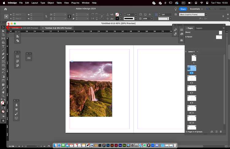 Использование инструмента обрезки в InDesign