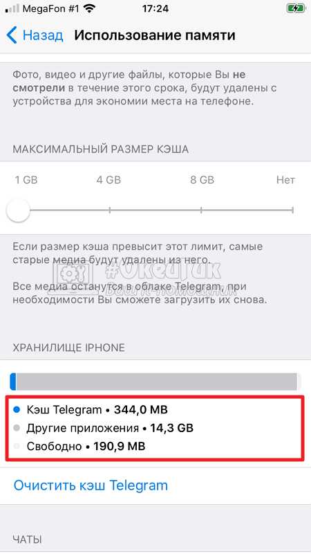 Удаление кэша голосовых сообщений и файлов