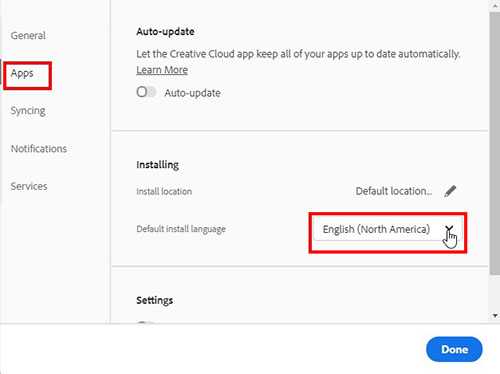 Установка дополнительных языковых пакетов для Illustrator