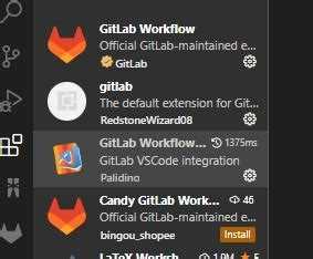 Установка расширения GitLab Workflow в VS Code