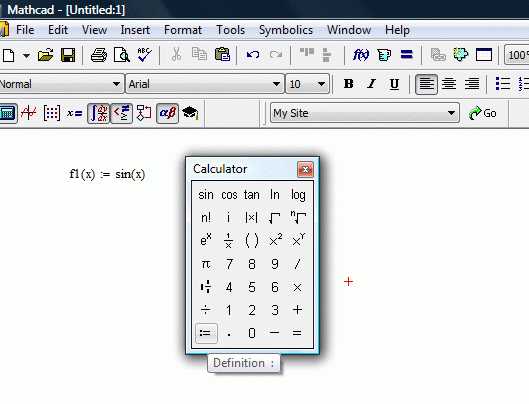 Как подставить выражение в mathcad