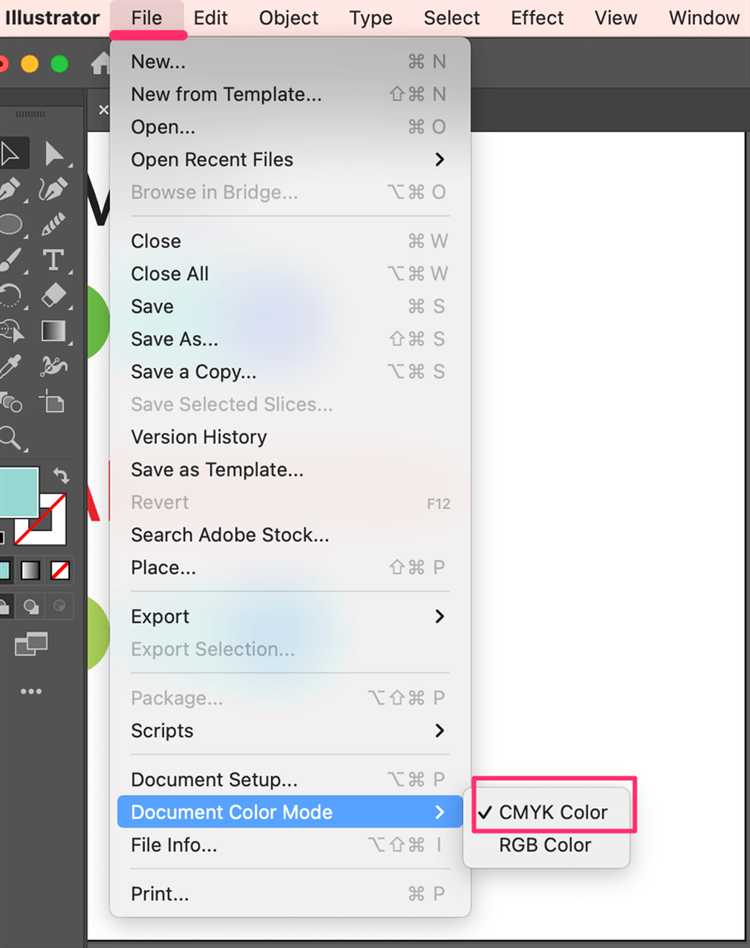 Как поменять cmyk на rgb illustrator
