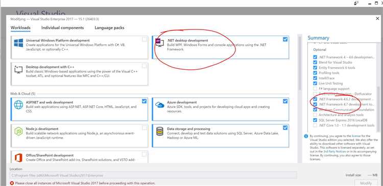 Установка нужной версии .NET Framework, если её нет в списке Visual Studio