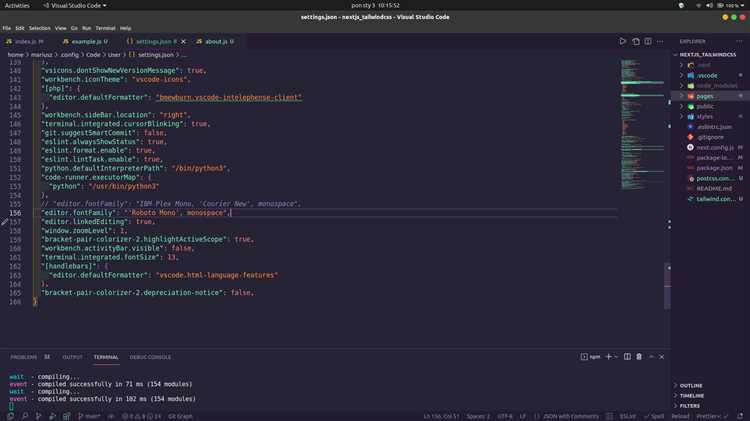 Как изменить шрифт только для терминала в VS Code