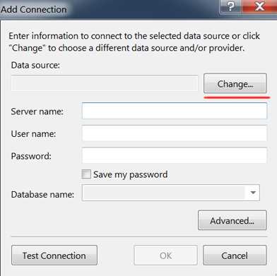 Импорт и экспорт данных MySQL через Visual Studio