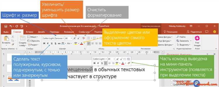 Как редактировать текст в powerpoint