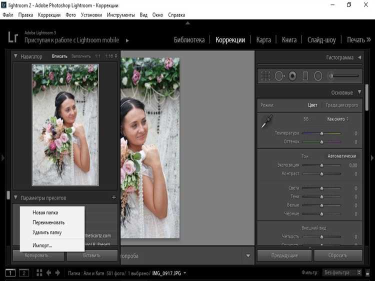 Как сделать пресет в lightroom