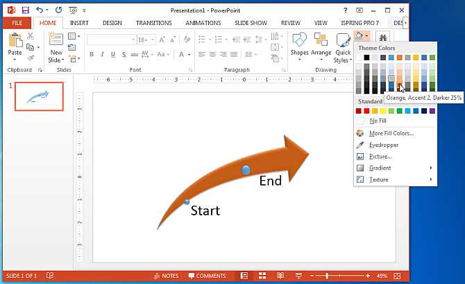 Как сделать стрелки в презентации powerpoint