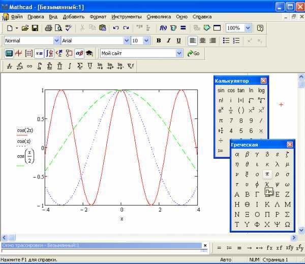 Как задать область определения переменной в Mathcad