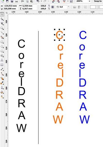 Как сделать вертикальный текст в coreldraw