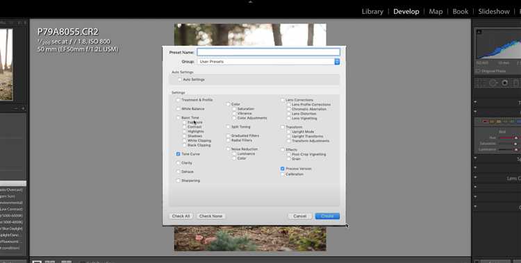 Выбор фотографий для экспорта в библиотеке Lightroom