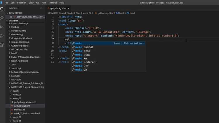 Как создать html в visual studio code