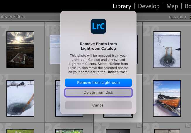 Удаление программы Adobe Lightroom через панель управления